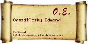 Orszáczky Edmond névjegykártya